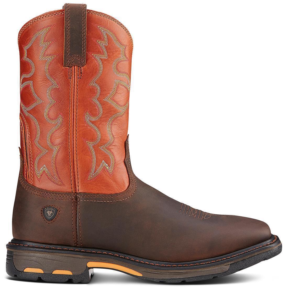 WorkHog Soft-Toe Wide Square Toe Boot Dark Earth