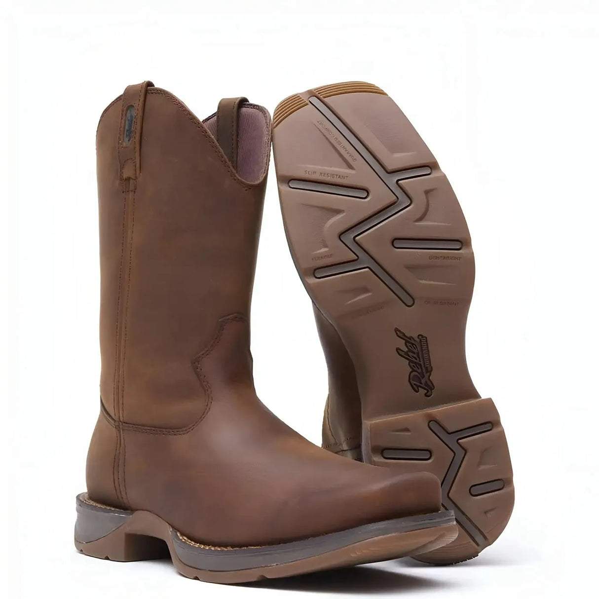 Durango Rebel Brown Pull-On Western Boot Sole