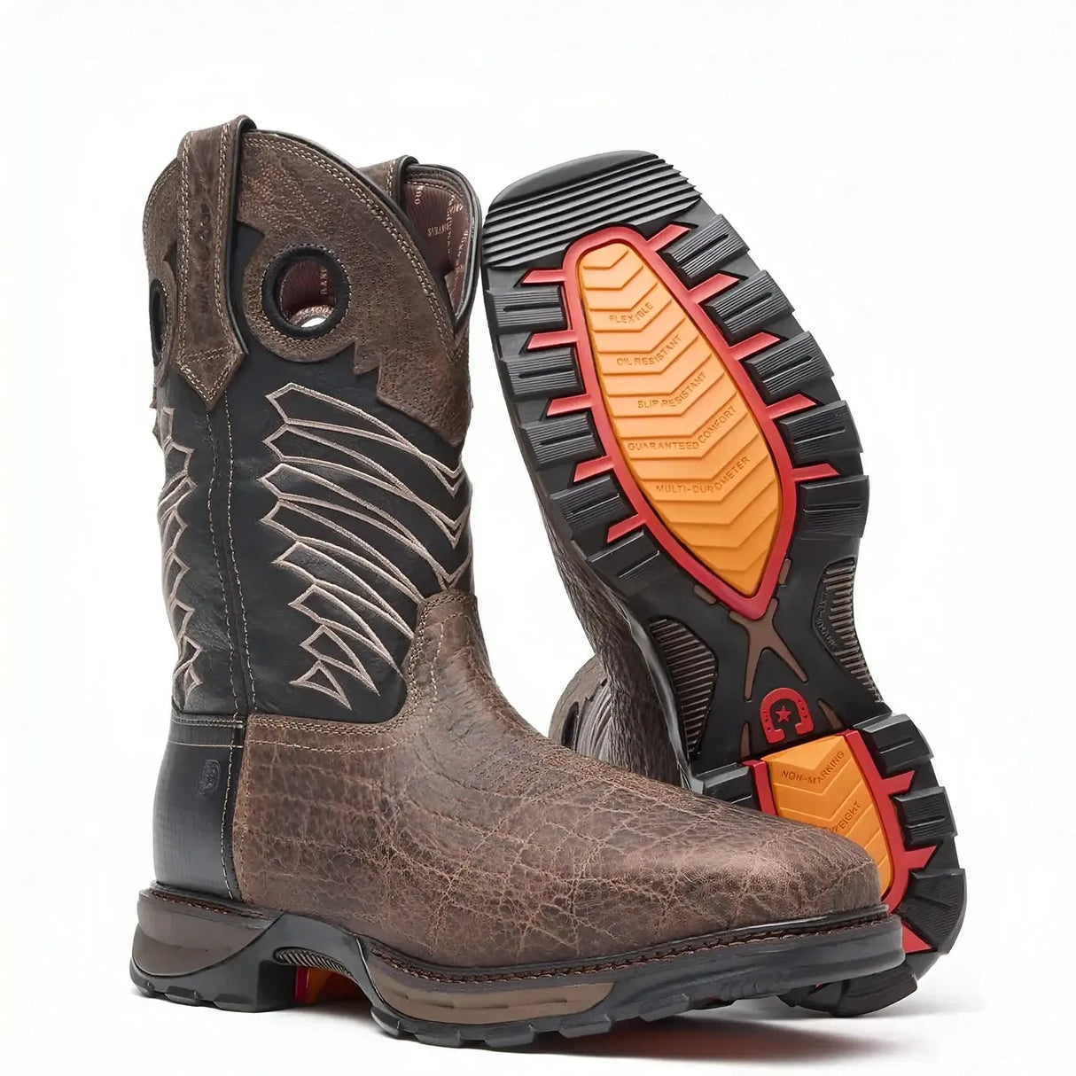 Durango Maverick XP Steel Toe Waterproof Western Work Boot Dark And Black Sole
