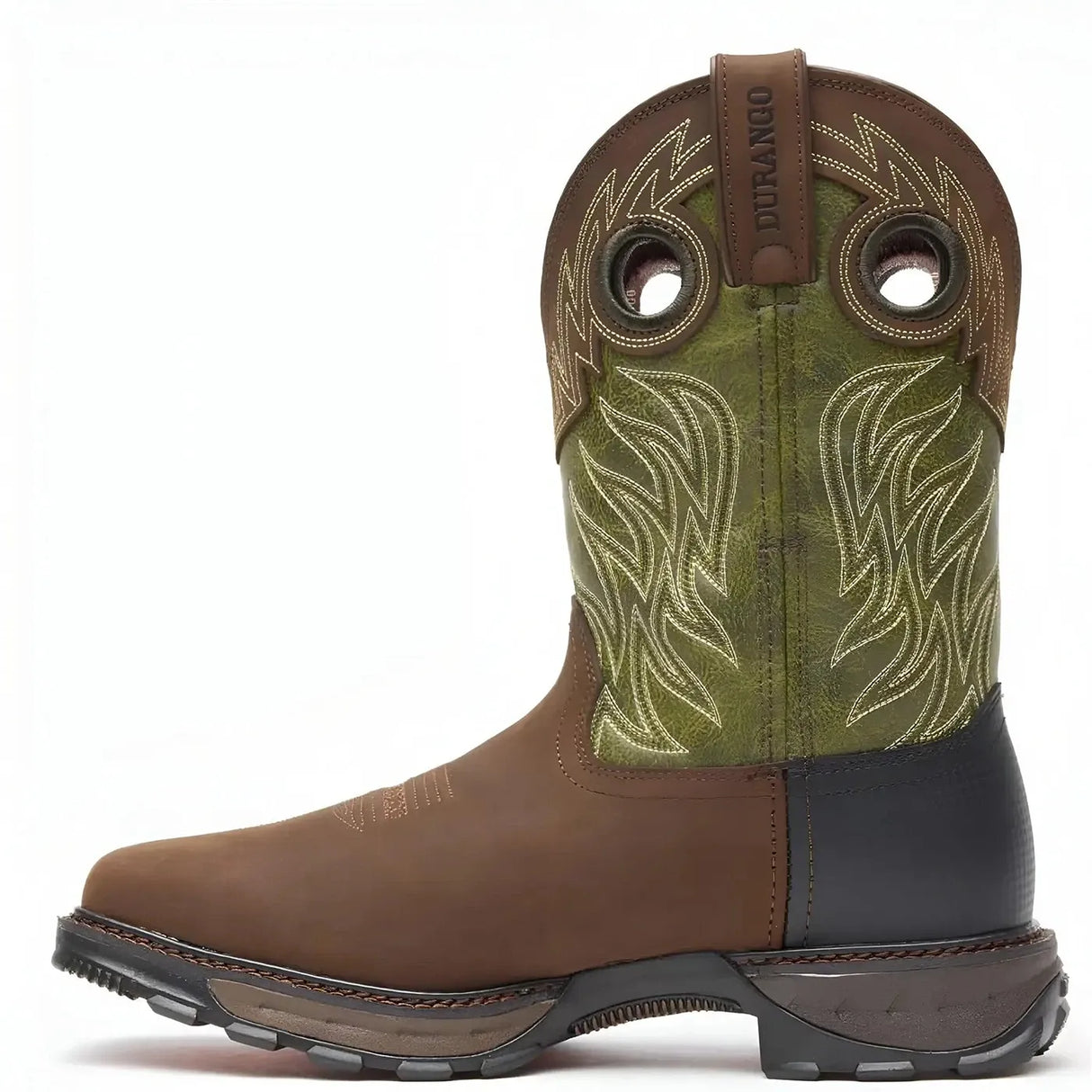Durango Maverick XP Waterproof Western Work Boot Brown And Green Inner