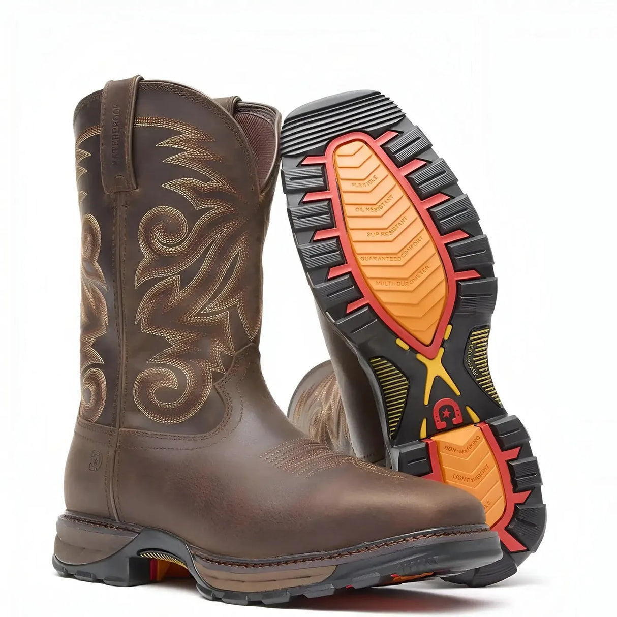 Durango Maverick XP Steel Toe Waterproof Western Work Boot Brown Inner