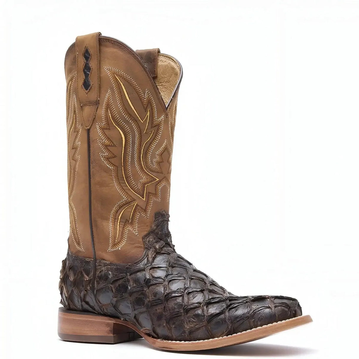 Durango Premium Exotics Dark Brown Pirarucu Western Boot Inner