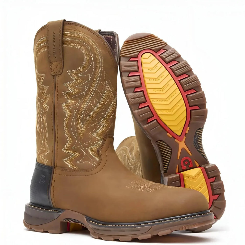 Durango Maverick XP Steel Toe Waterproof Western Work Boot Coyote Brown Sole