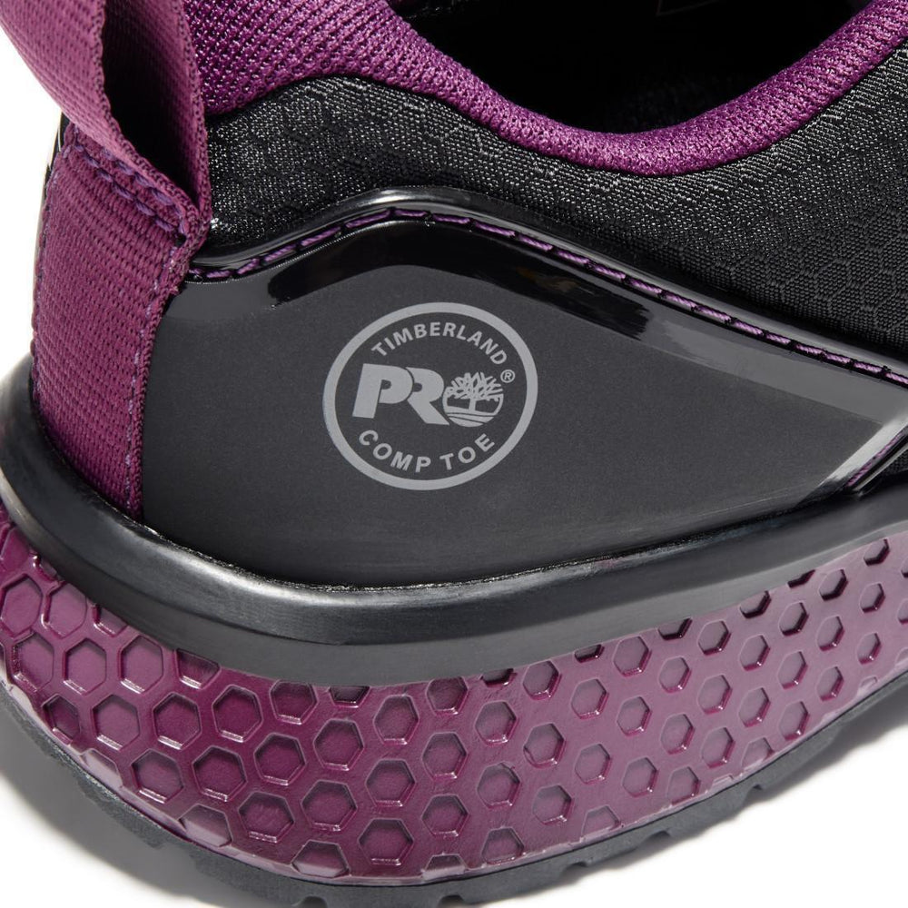 Reaxion Women’s Composite Toe Work Shoes – Black/Purple