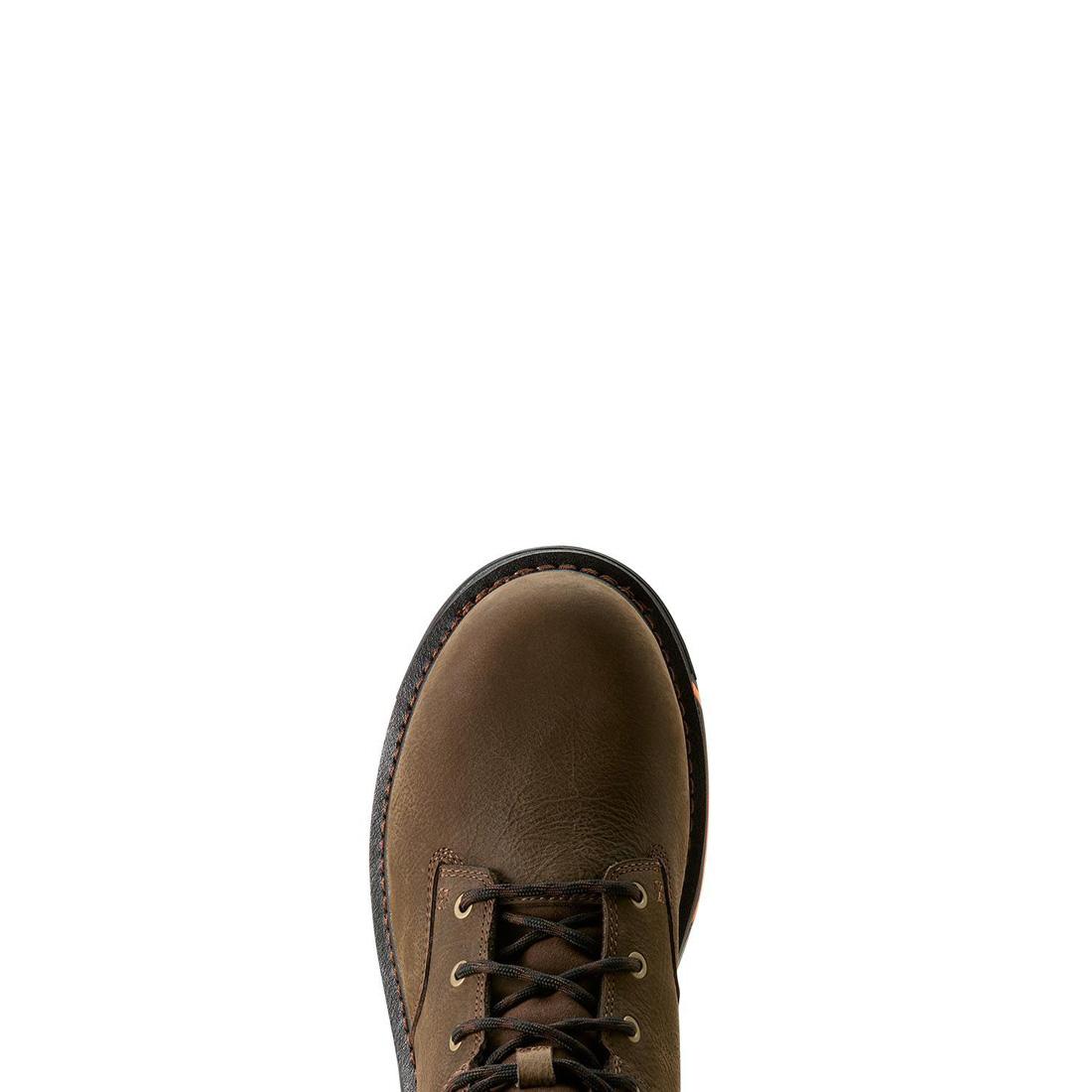 Ariat Big Rig 8 inch Composite-Toe Waterproof Work Boot Iron Coffee Sole