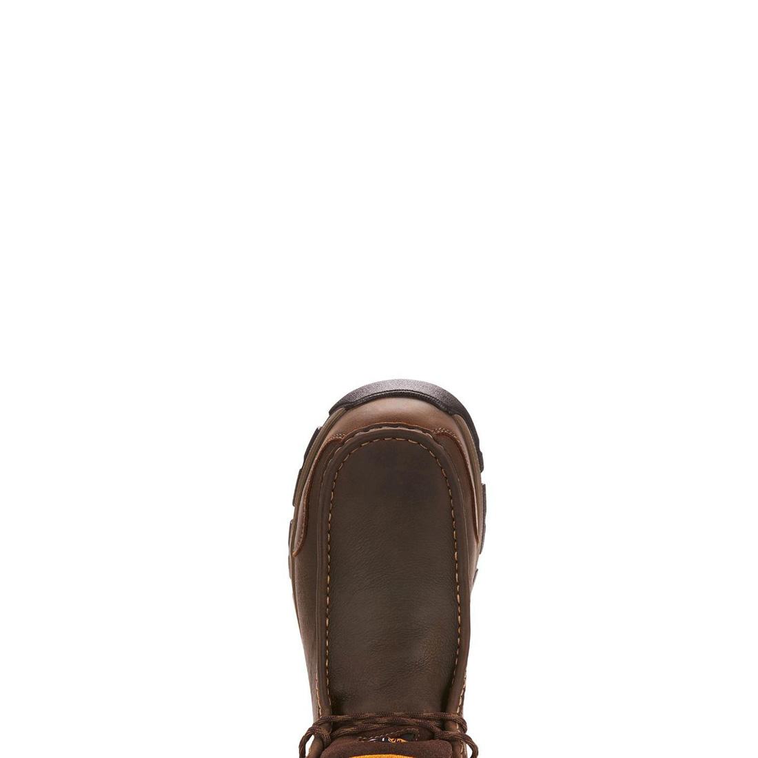 Ariat Edge LTE Composite-Toe Waterproof Moc Toe Work Boot Dark Brown Upper