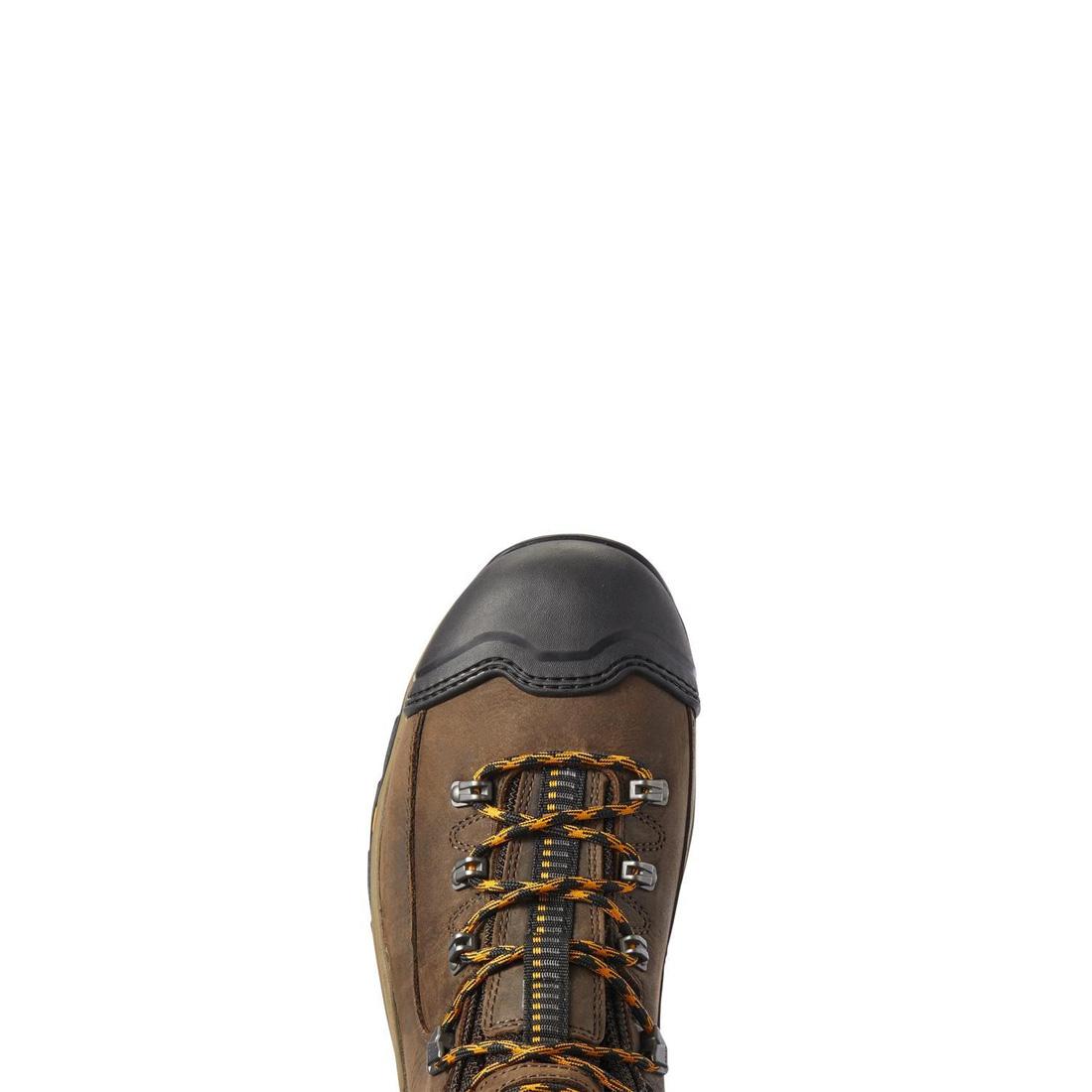 Ariat Endeavor 6 inch Carbon-Toe Waterproof Work Boot Chocolate Brown Upper