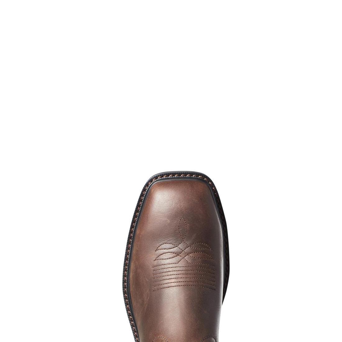 Ariat Groundwork Steel-Toe Wide Square Toe Work Boot Brown Sole