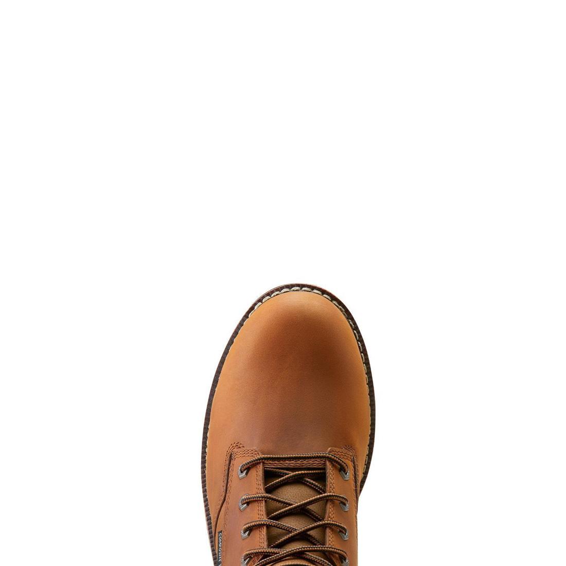 Ariat Logger Shock Shield Composite-Toe Waterproof Work Boot Copper Brown Upper
