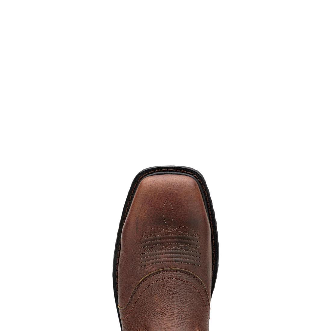 Ariat RigTek Composite-Toe Waterproof Wide Square Toe Work Boot Oiled Brown Sole