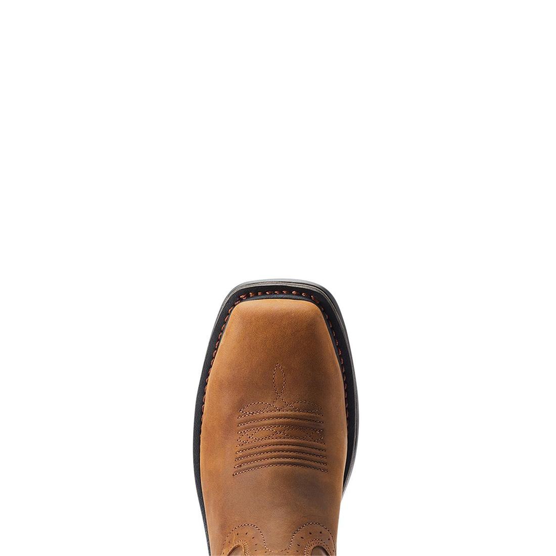 Ariat Sierra Shock Shield Patriot Steel-Toe Work Boot Distressed Brown Upper