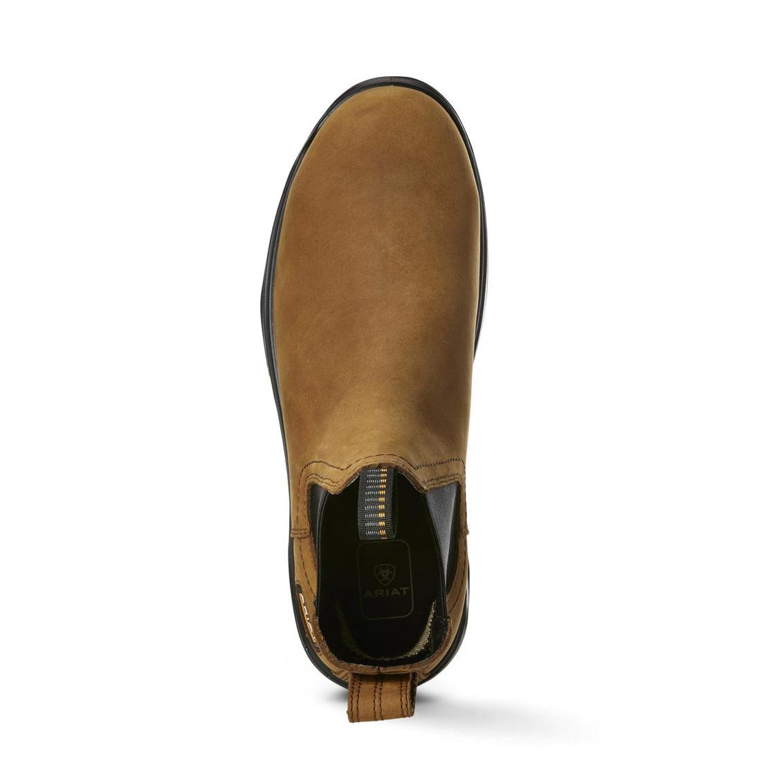 Ariat Turbo Carbon-Toe Waterproof Chelsea Work Boot Aged Bark Upper