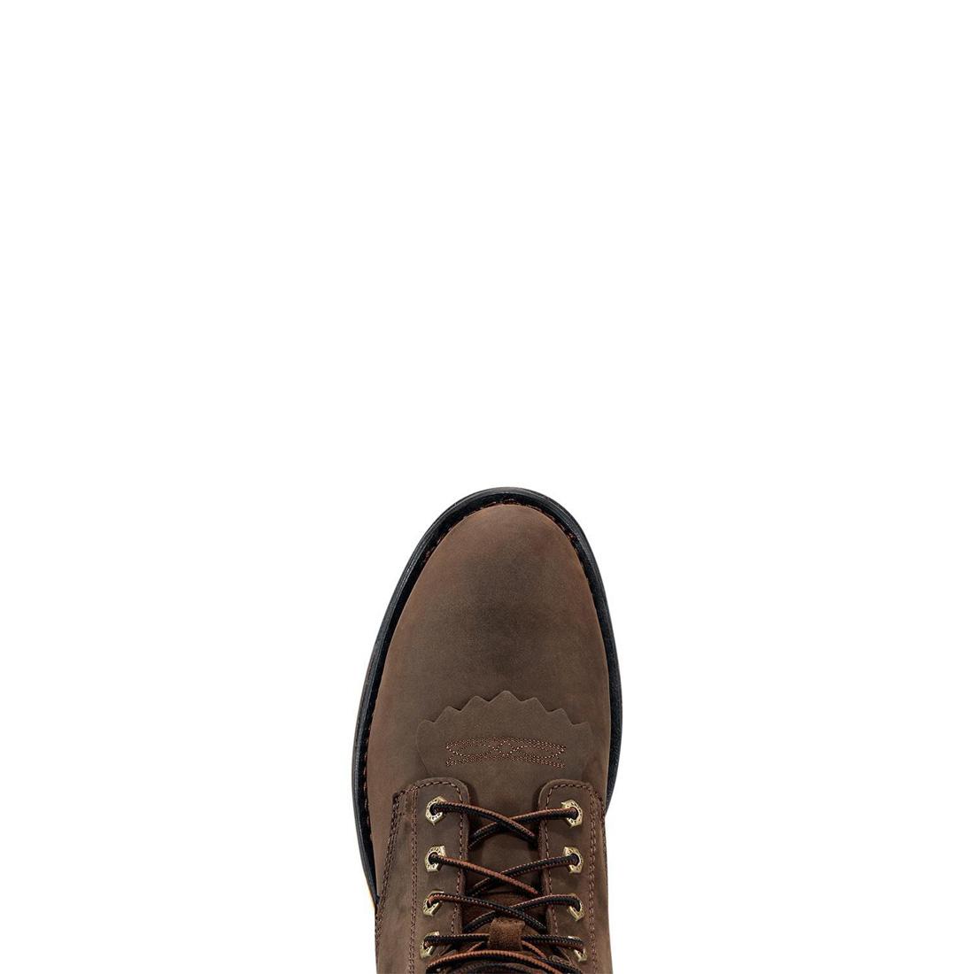 Ariat WorkHog 8 inch Soft-Toe Waterproof Boot Oily Distressed Brown Upper