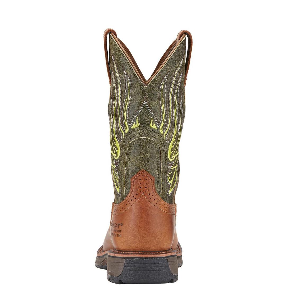 Ariat WorkHog Mesteno Composite-Toe Waterproof Work Boot Rust Upper