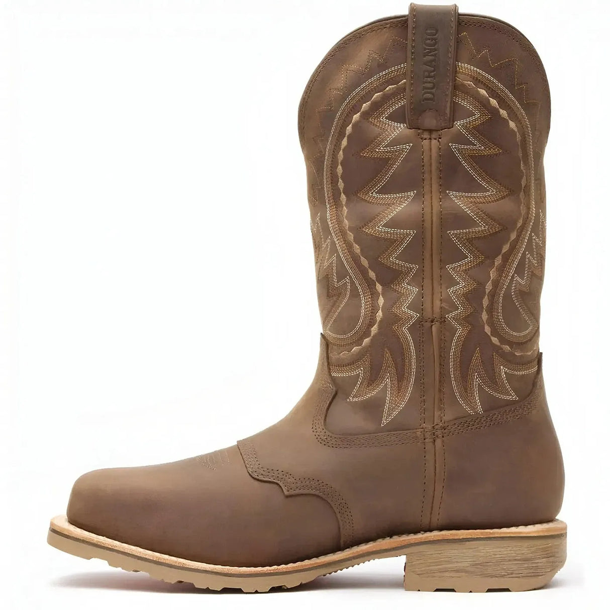 Durango Maverick Pro Steel Toe Waterproof Western Work Boot Tan Heel