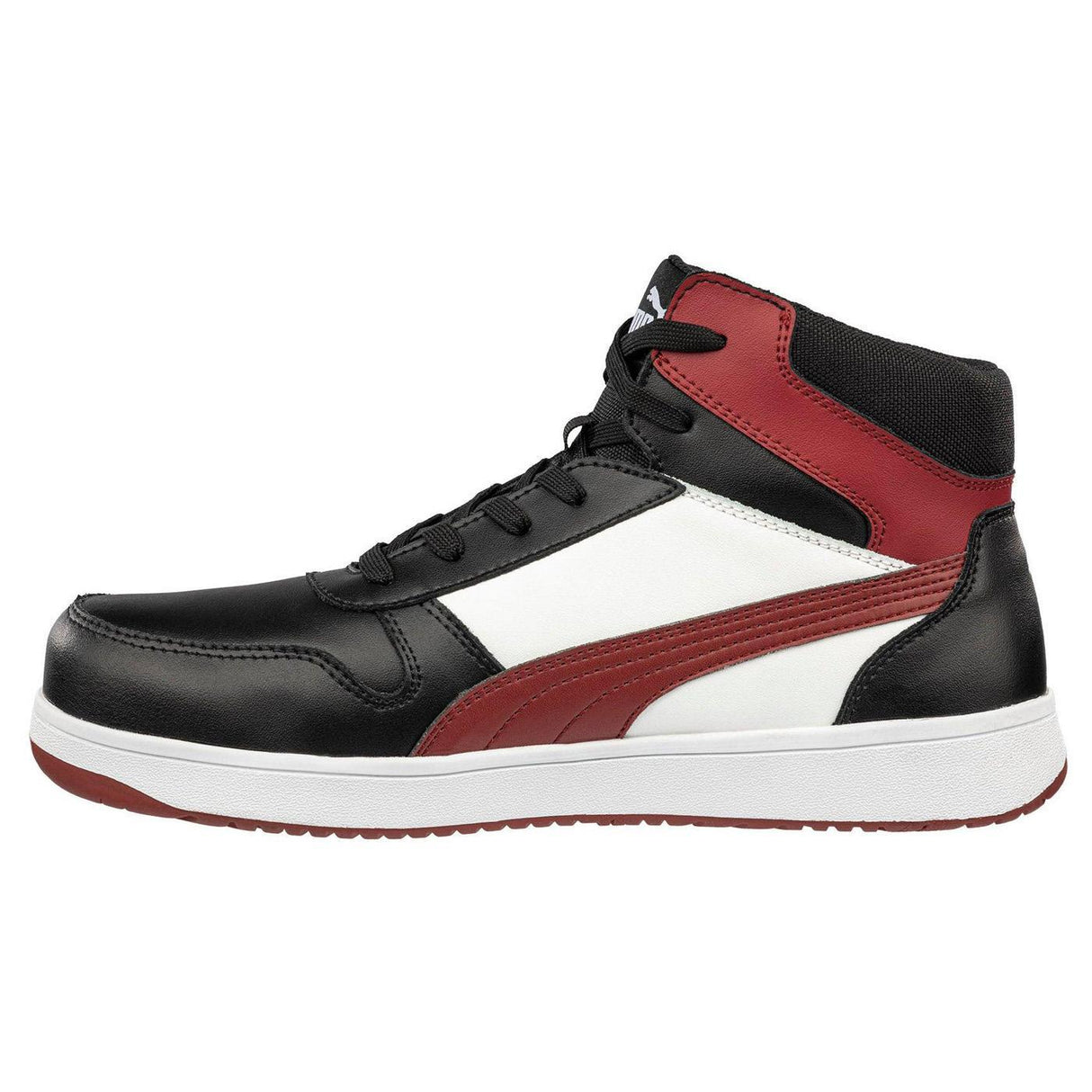 Puma Safety Frontcourt Black White Composite Toe Mid Work Shoes – Red image view 4