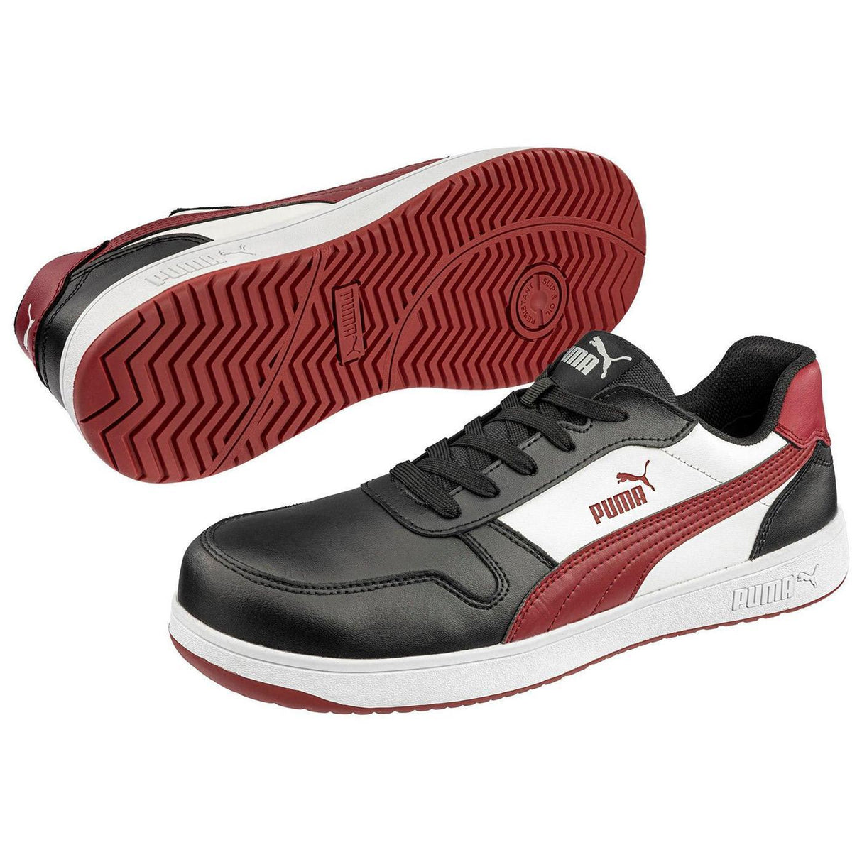 Puma Safety Frontcourt Women’s Composite Toe Work Shoes –Black White Red image view 2