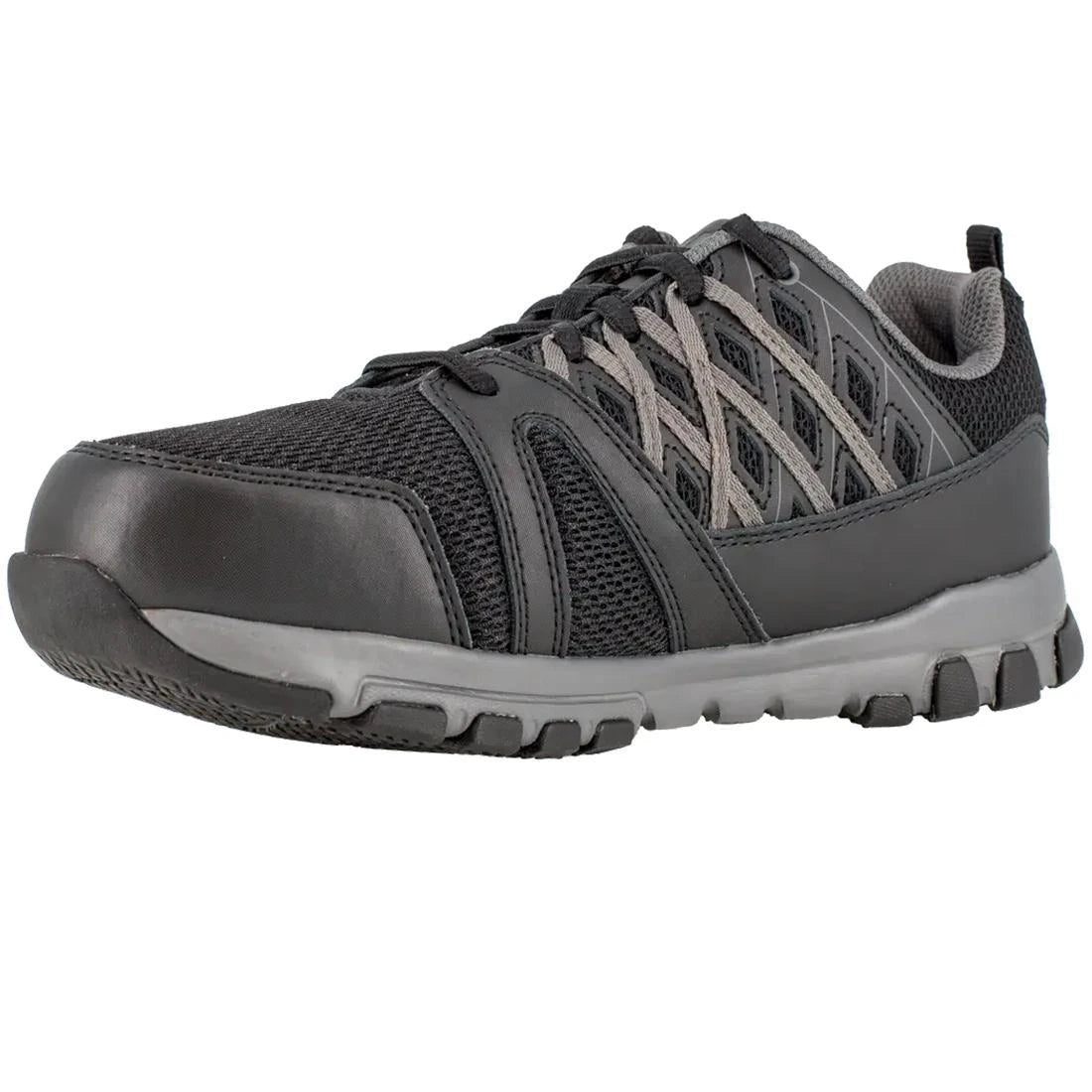 Reebok Women's Sublite Steel Toe Shoe Black with Grey RB416 inside view