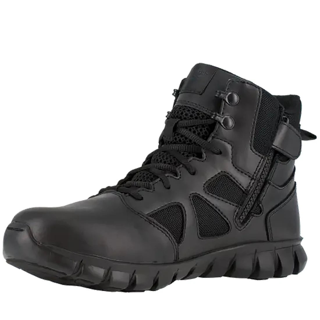 Reebok Work-Sublite Cushion Tactical Black 6" Stealth Soft Toe Boot with Side Zipper-Steel Toes-2