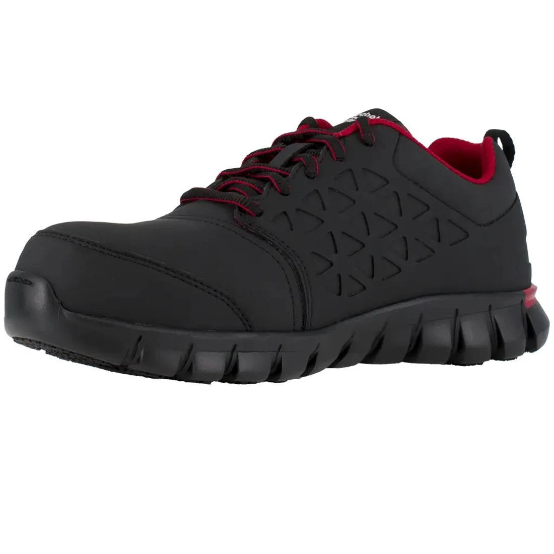 Reebok Work-Sublite Cushion Work Athletic Composite Toe Black,Red-Steel Toes-3