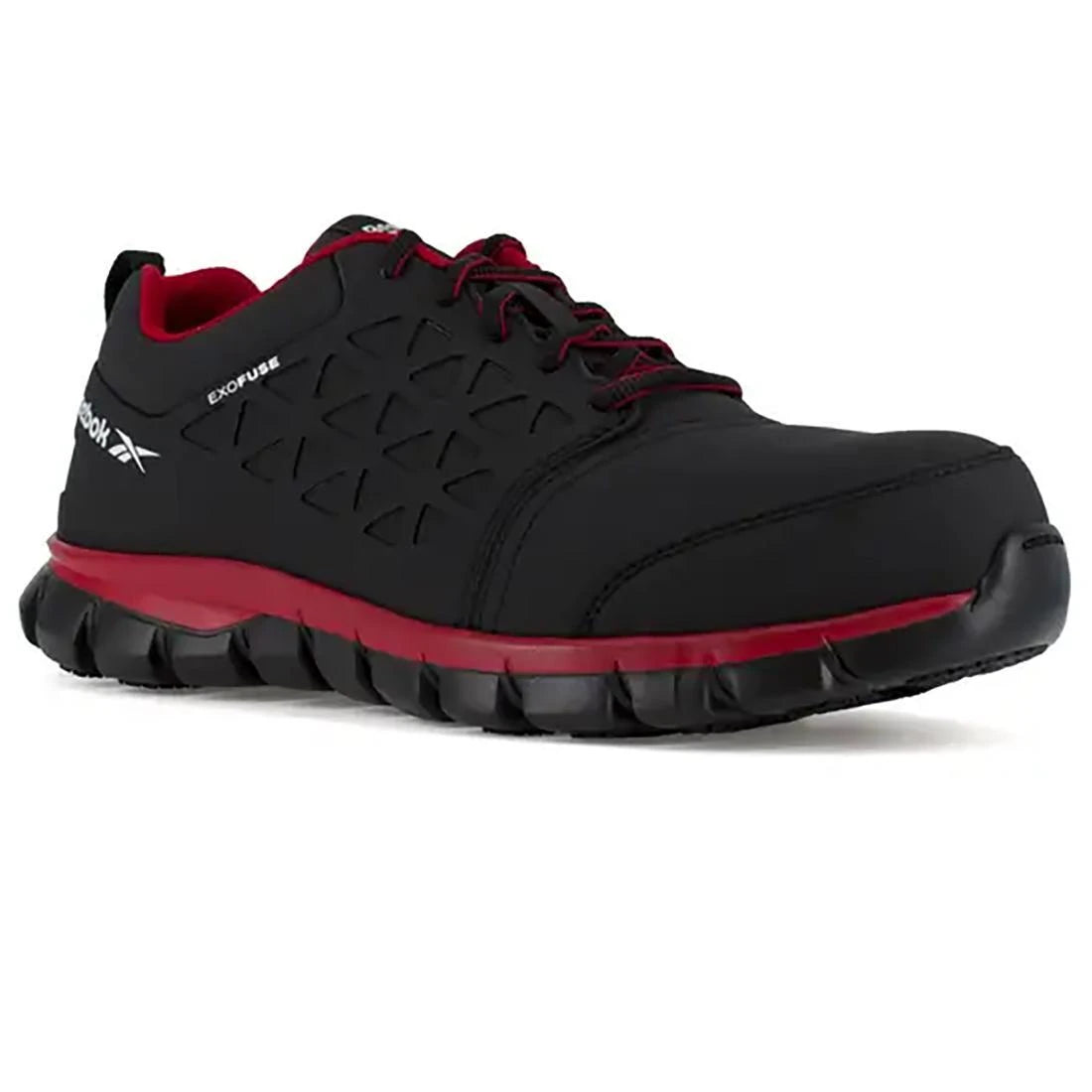 Reebok Work-Sublite Cushion Work Athletic Composite Toe Black,Red-Steel Toes-5