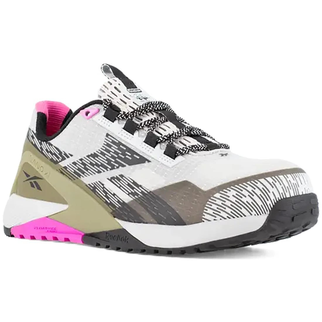 Reebok Work-Women's Nano X1 Adventure Work Athletic Composite Toe Silver, Army Green, and Pink-Steel Toes-4