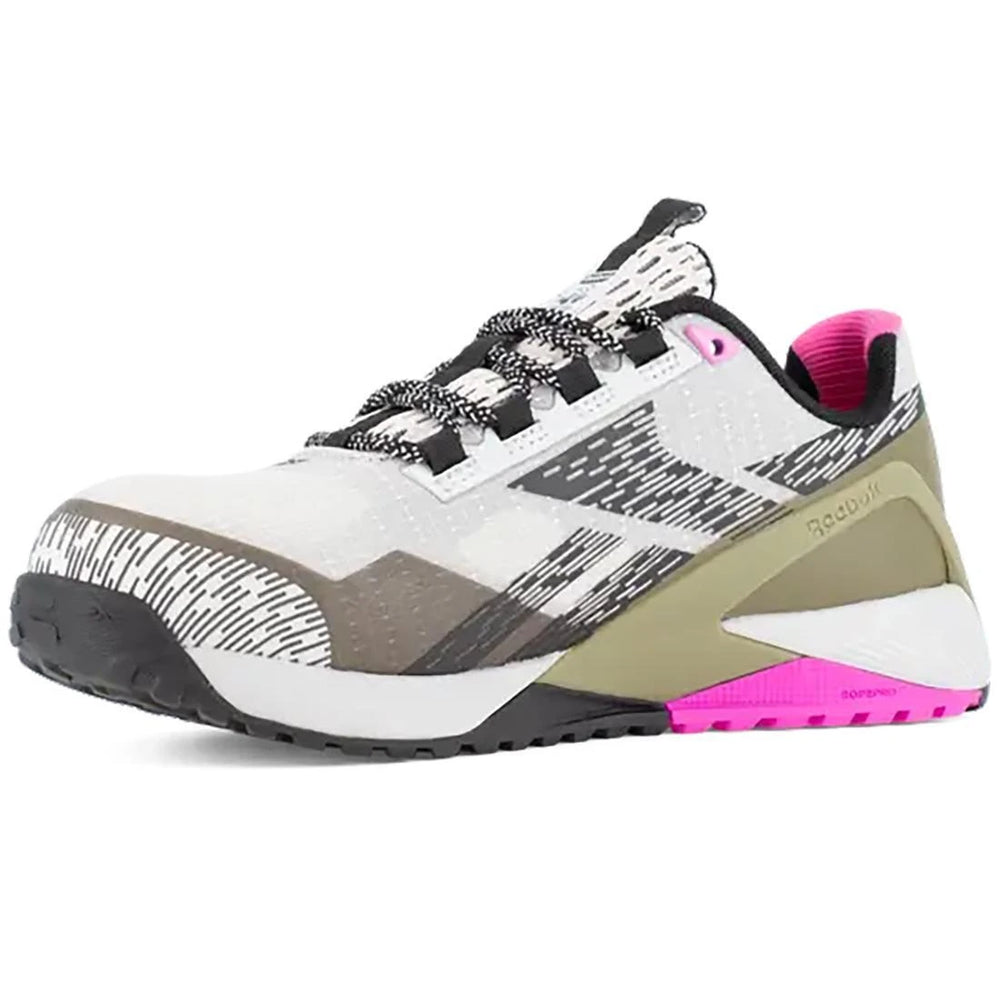 Reebok Work-Women's Nano X1 Adventure Work Athletic Composite Toe Silver, Army Green, and Pink-Steel Toes-5