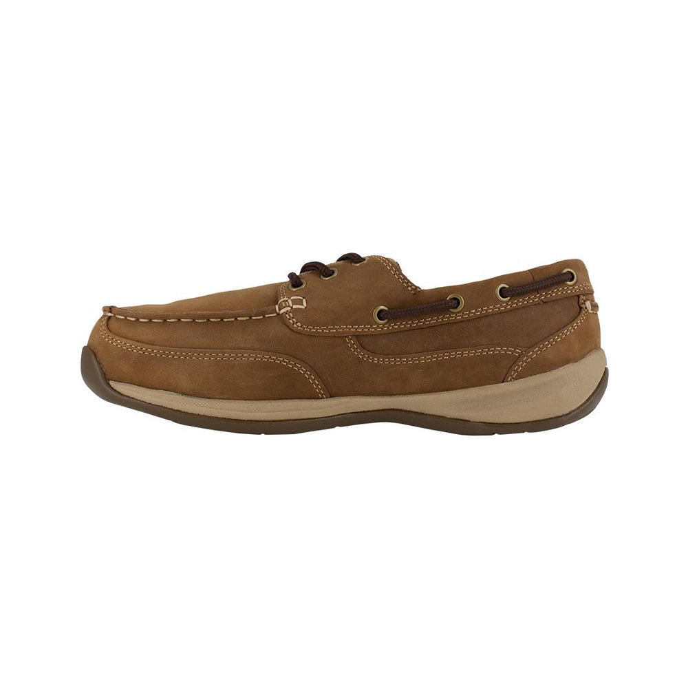 Rockport Works Sailing Club Steel-Toe Int Metgaurd Slip On Work Shoe Brown RK6734 Lateral Image