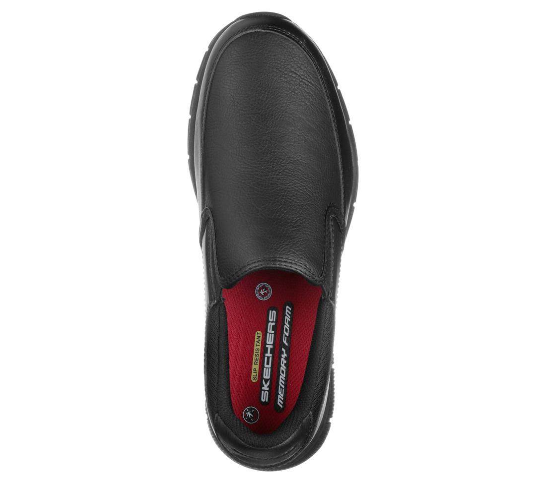 Skechers Work Nampa Groton Slip Resistant Shoe Black 77157/BLK Heel Image