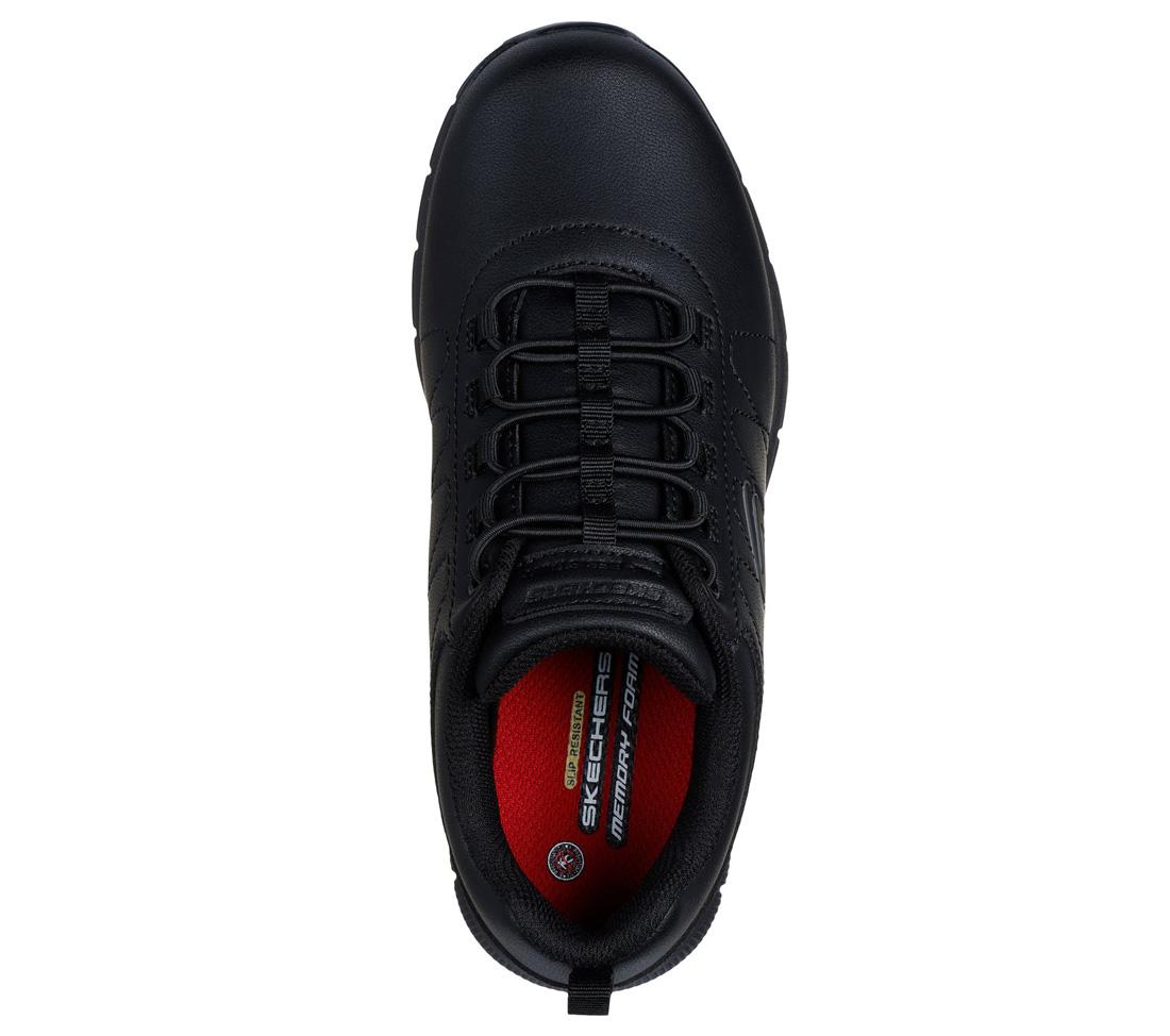 Skechers Work Nampa Beja Slip Resistant Shoe Black 108214/BLK Heel Image