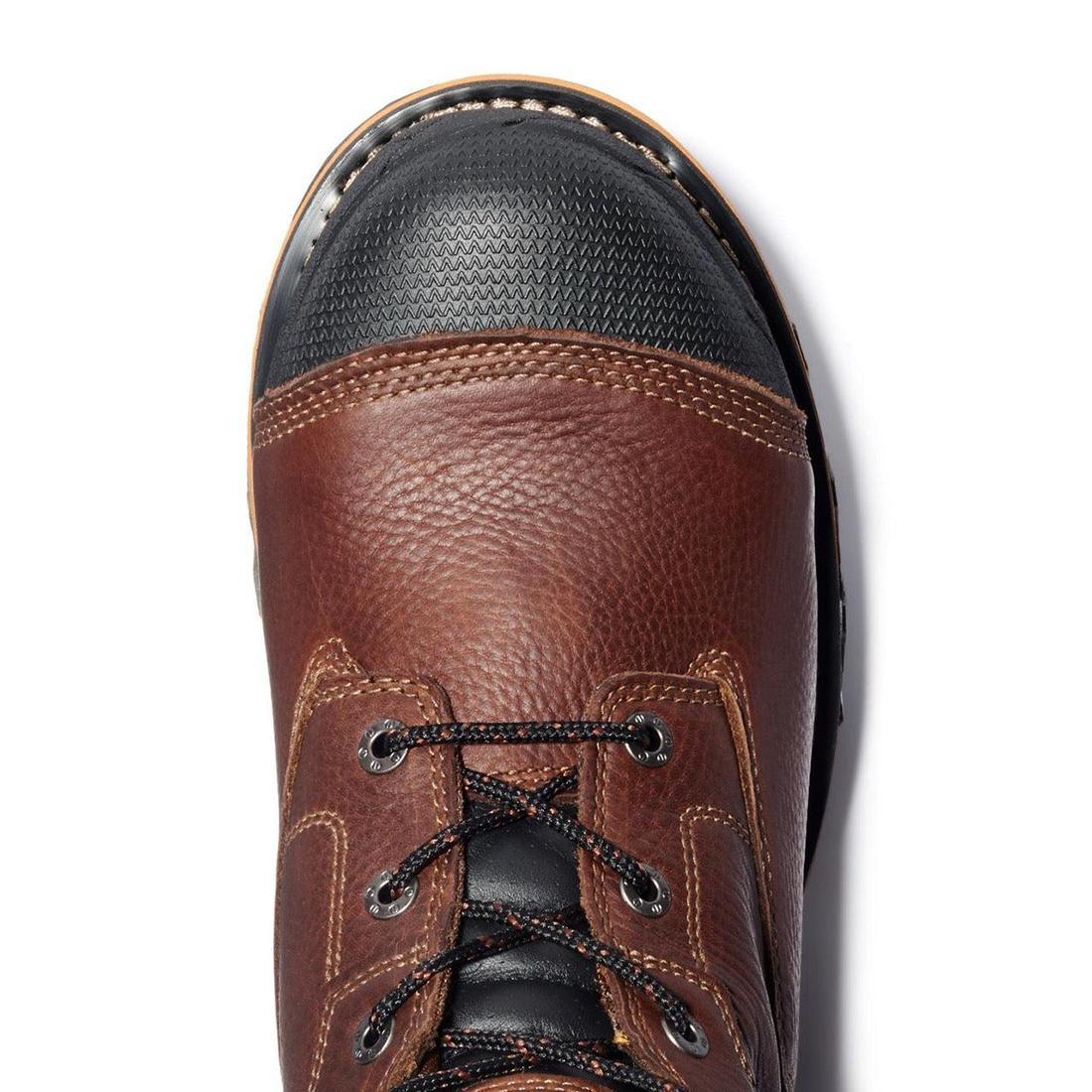 Timberland Pro Boondock 6 Inch Composite-Toe Waterproof Ins 400G Work Boot Brown 92641 Front Top View