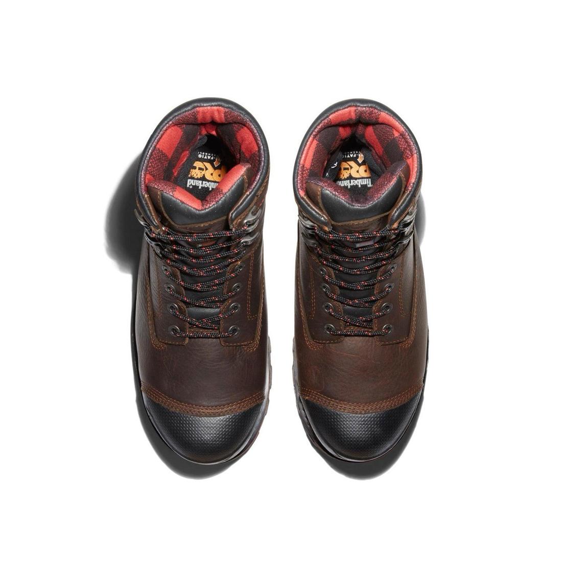Timberland Pro Boondock 8 Inch Composite-Toe Waterproof Ins 1000G Work Boot Brown Front-upper View