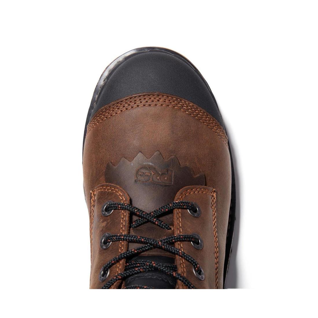 Timberland Pro Boondock HD 8 Inch Composite-Toe Waterproof Ins 400G Logger Work Boot Brown Front-upper View