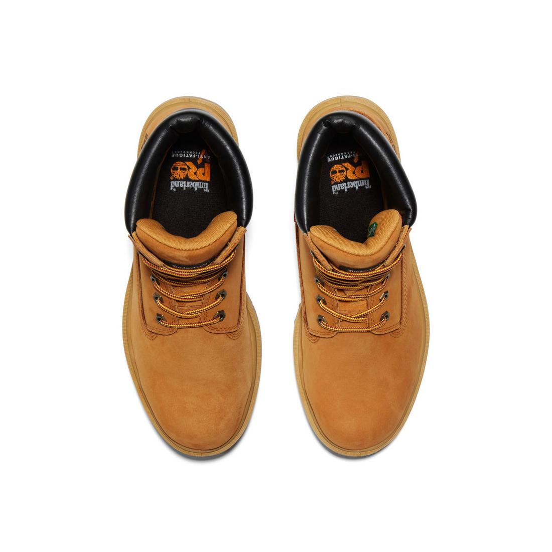 Timberland Pro Direct Attach 6 Inch Steel-Toe Waterproof Ins 200G Work Boot Wheat Front-upper View