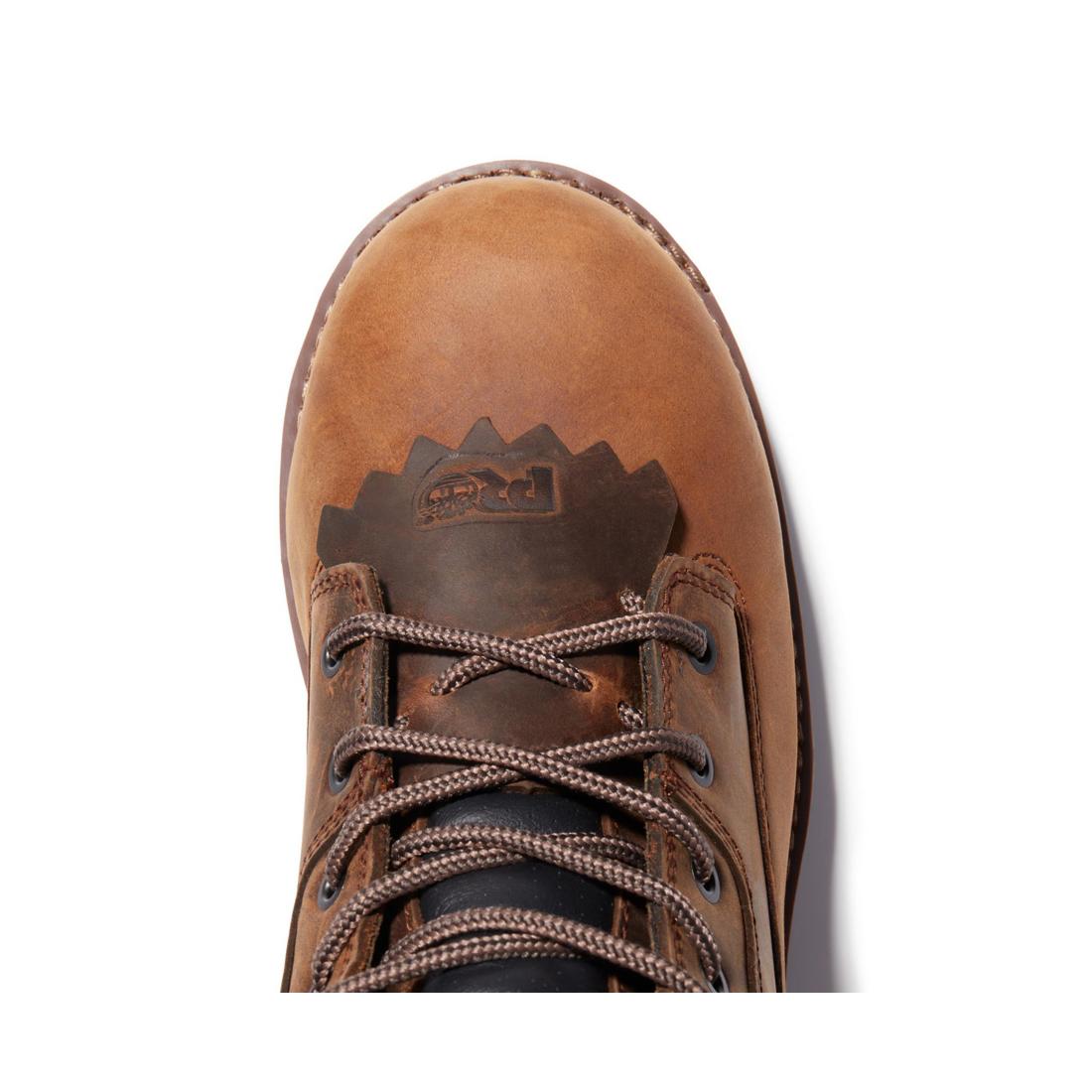 Timberland Pro Evergreen 8 Inch Composite-Toe Waterproof Logger Work Boot Brown Front-upper View