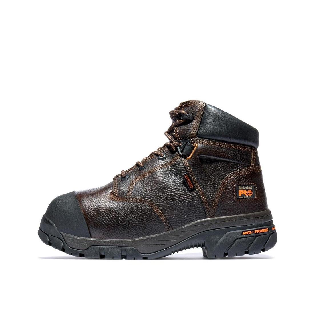 Timberland Pro Helix 6 Inch Composite-Toe Met Gaurd Work Boot Brown 89697 Lateral View