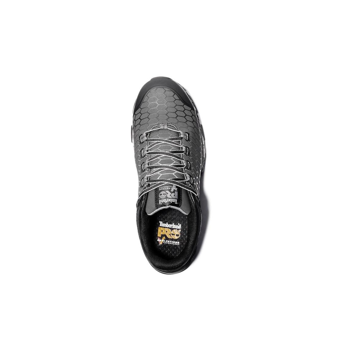 Timberland Pro Powertrain Sport Alloy-Toe Work Shoe Grey/Black Front-upper View