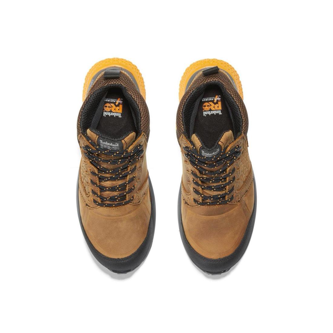 Timberland Pro Reaxion Composite-Toe Waterproof Work Boot Brown/Orange Front-upper View