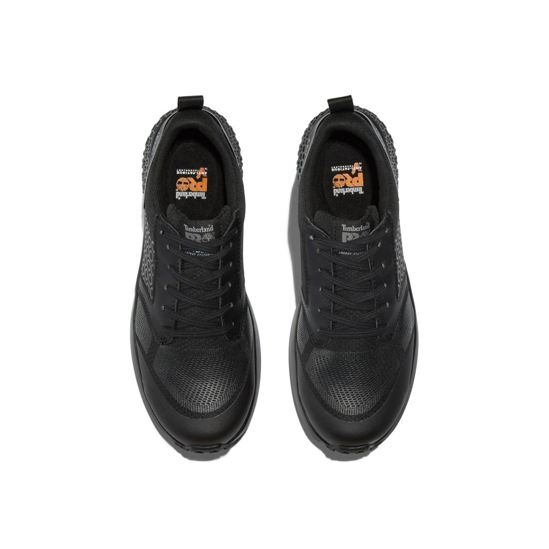 Timberland Pro Reaxion Composite-Toe Work Shoe Black Front-upper View