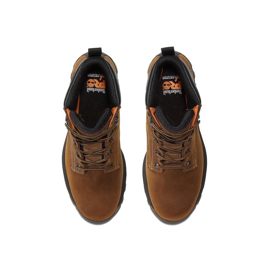 Timberland Pro Titan EV 6 Inch Soft-Toe Waterproof Work Boot Brown Front-upper View
