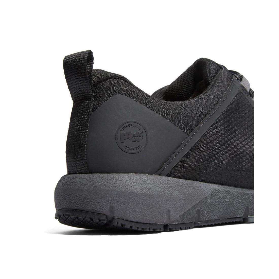 Timberland Pro Women's Radius Composite-Toe Work Shoe Black A283H Heel View