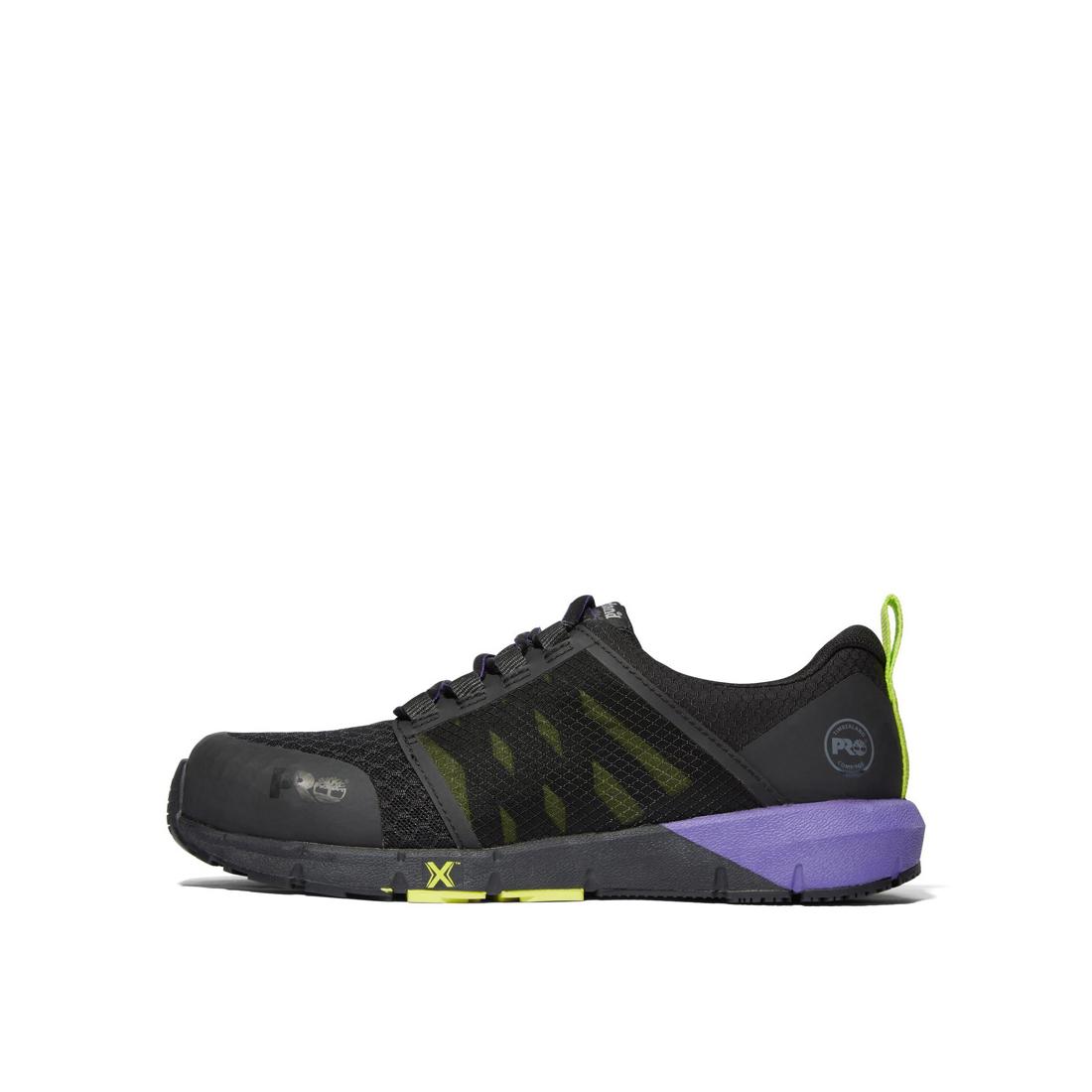Timberland Pro Women's Radius Composite-Toe Work Shoe Black/Purple A2844,DISCONTINUED,LOLA