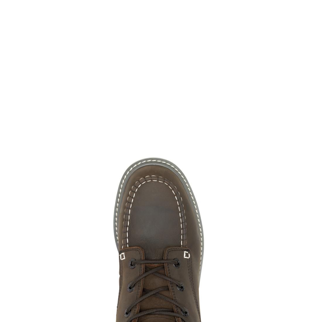 Wolverine Trade Wedge Moc-Toe 6" Soft-Toe Work Boot Dark Brown Soft-Toe,W230041 Upper Image