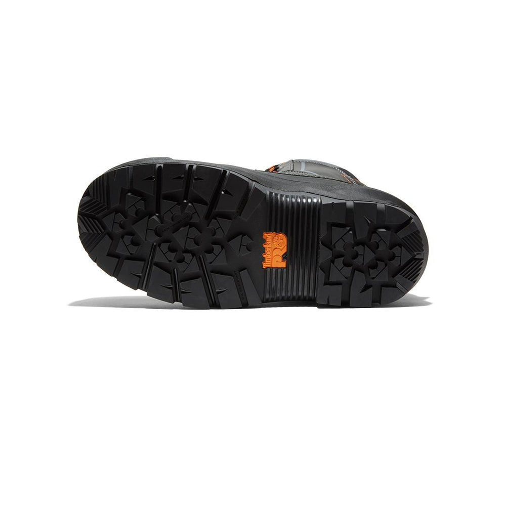 Timberland Pro Pac Max 10-Inch Waterproof Composite-Toe Work Boot Fp Csa Black/Orange Sole View