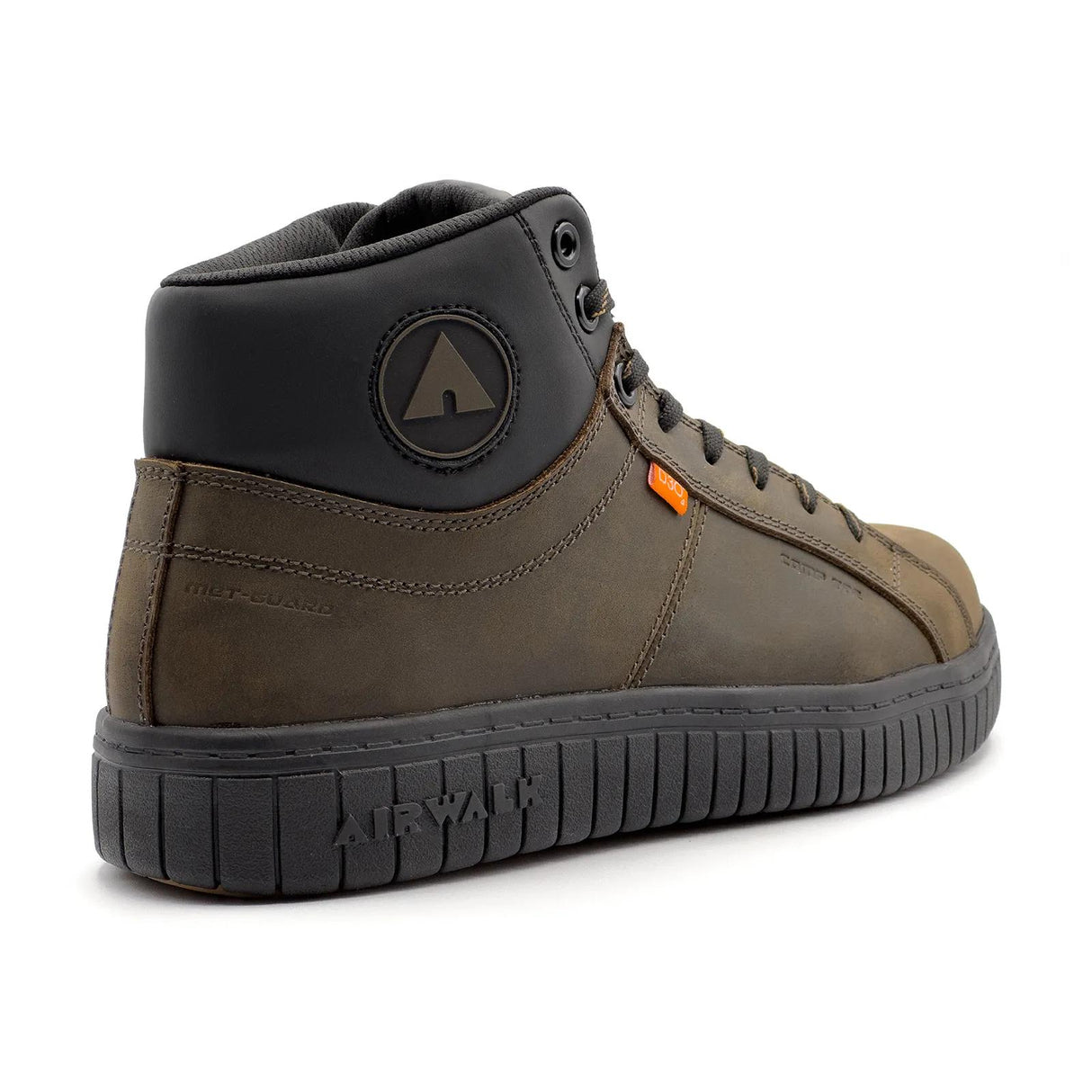 Airwalk Deuce Internal Met Leather Mid Composite Toe Work Boots – Dark Coffee 5