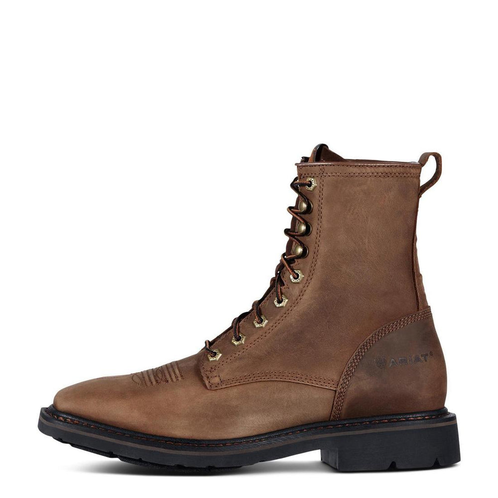 Ariat Cascade 8 inch Soft-Toe Wide Square Toe Boot Alamo Brown Side