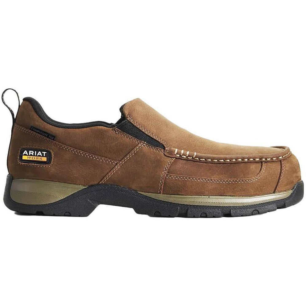 Ariat Edge LTE Composite-Toe SD Slip-On Work Shoe Dark Brown Profile