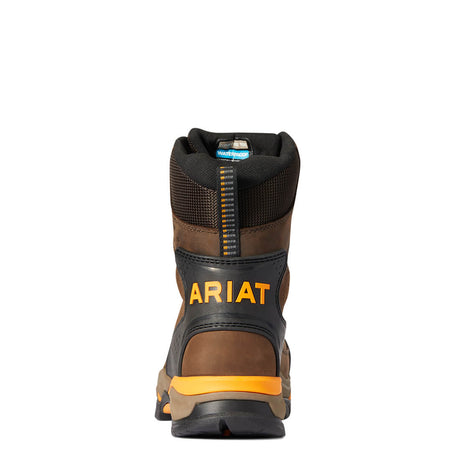 Ariat Endeavor 8 inch Carbon-Toe Waterproof Work Boot Chocolate Brown Sole