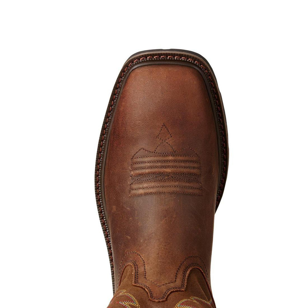 Ariat Groundbreaker Soft-Toe Wide Square Toe Boot Brown Sole