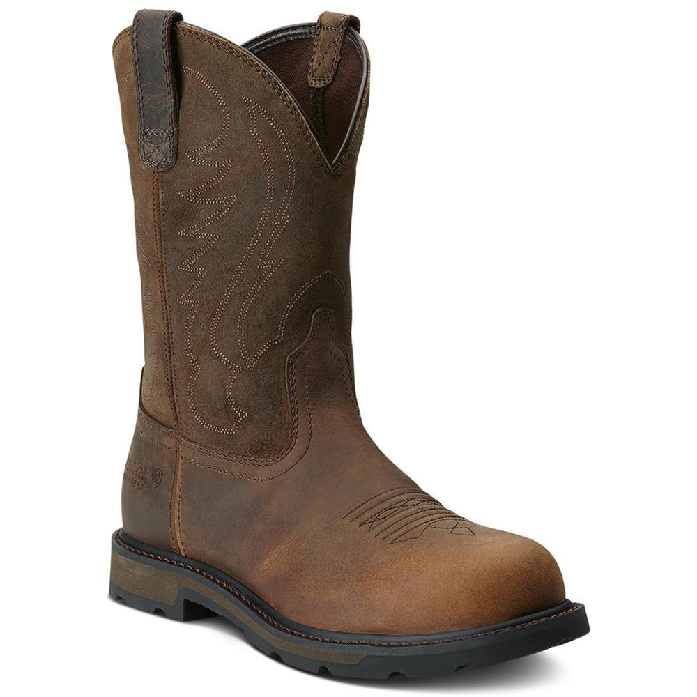 Ariat Groundbreaker Steel-Toe Work Boot Brown Profile
